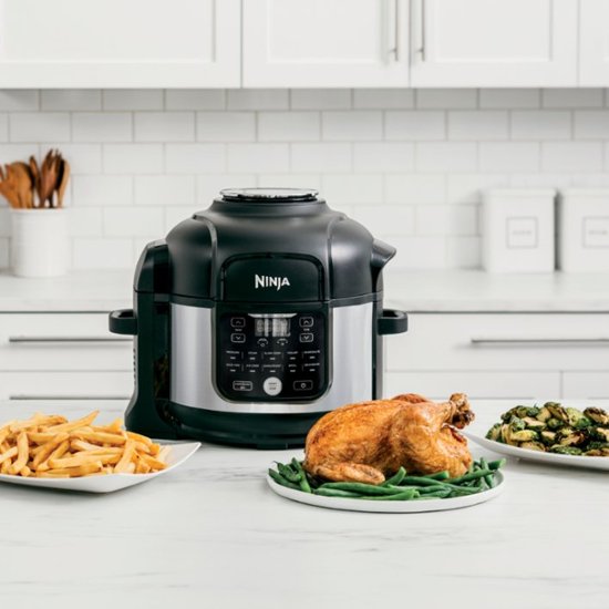 Ninja - Foodi 11-in-1 6.5-qt Pro Pressure Cooker + Air Fryer with Stainless finish, FD302 - Stainless Steel