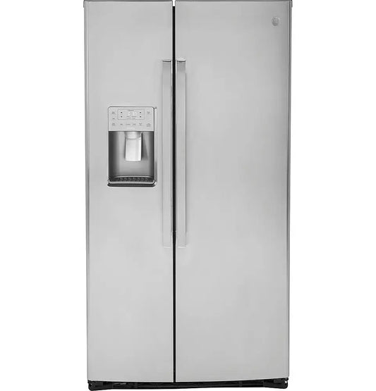 GE Profile - 21.9 Cu. Ft. Side-by-Side Counter-Depth Refrigerator with LED Lighting - Stainless Steel