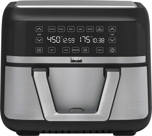 Bella PRO - 9-qt. TriZone Touchscreen Air Fryer with Dual Flex Basket - Stainless Steel