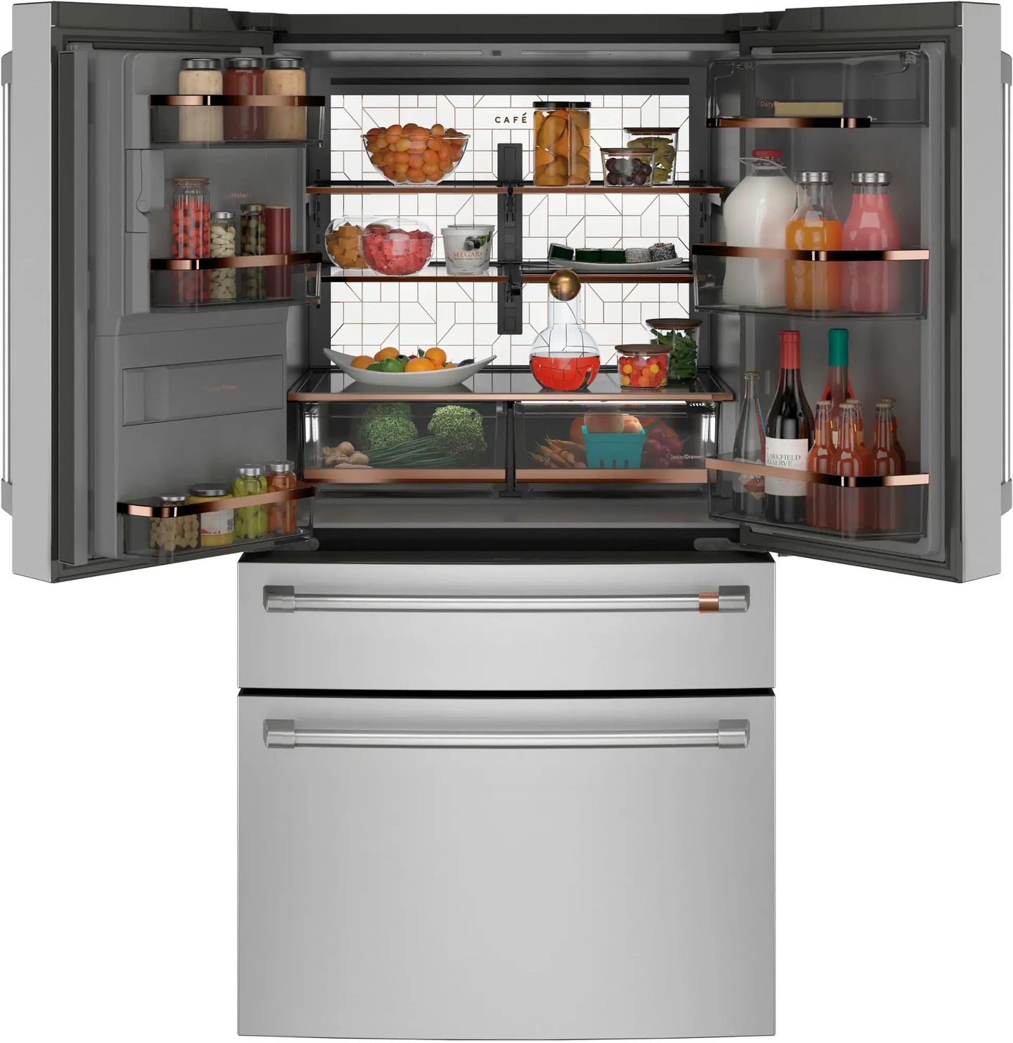 22.3 Cu. Ft. 4-Door French Door Counter-Depth Smart Refrigerator, Customizable - Stainless Steel