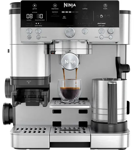 Ninja - Luxe Café Premier Series 3-in-1 Espresso, Coffee, and Cold Brew Machine with Grinder and Scale, and Hands-Free Frother - Stainless Steel