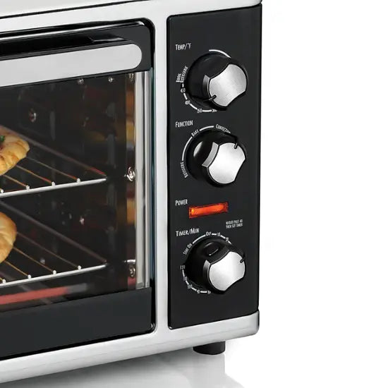 Hamilton Beach - Countertop Convection Oven - Black/Brushed Stainless Steel