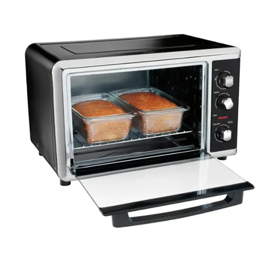 Hamilton Beach - Countertop Convection Oven - Black/Brushed Stainless Steel