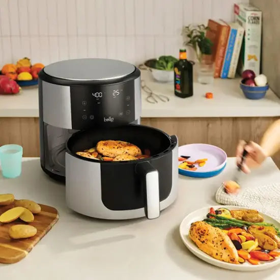 bella PRO - SmartCrisp 8-qt. Touchscreen Air Fryer - Stainless Steel