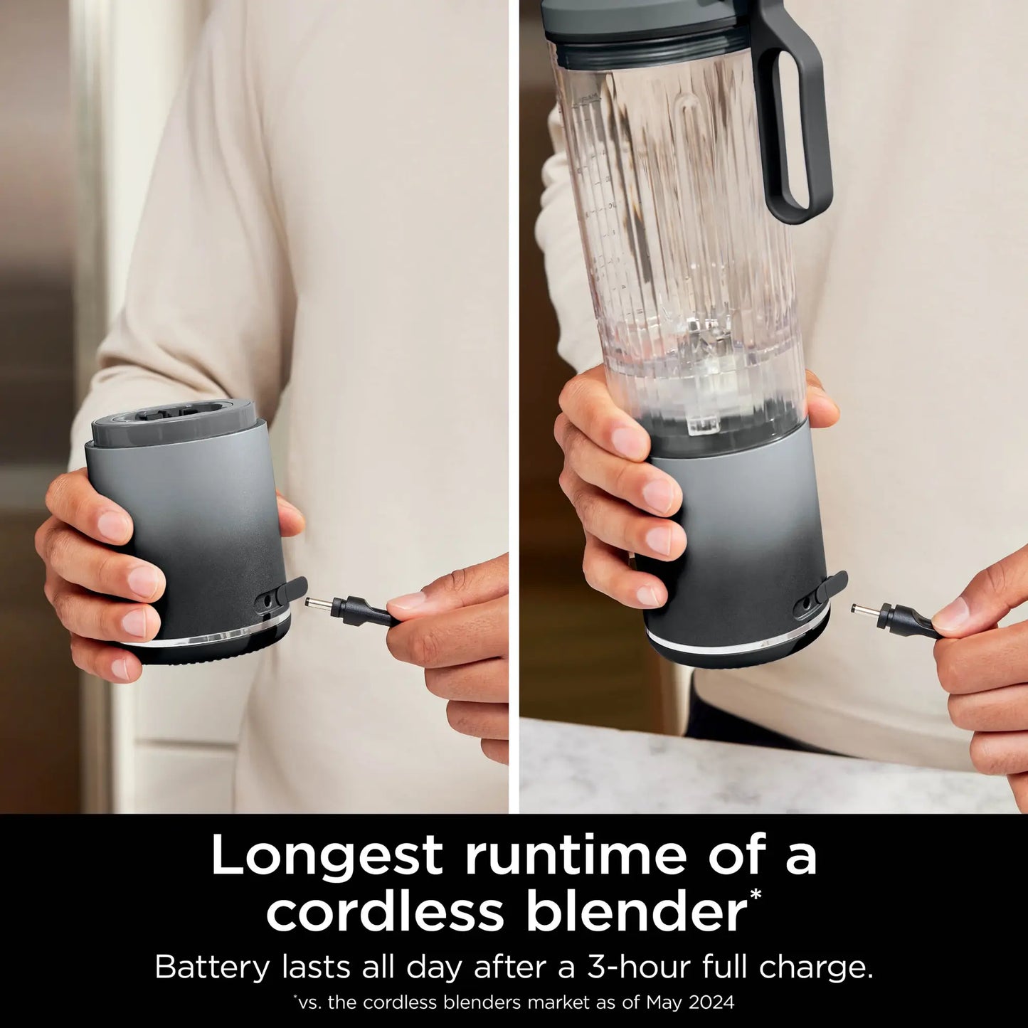 Ninja - Blast™ Max 22oz Portable Blender - Cool Gray